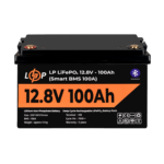 Акумулятор LP LiFePO4 12V (12,8V) - 100 Ah (1280Wh) (Smart BMS 100А) з BT пластик - Зображення 2