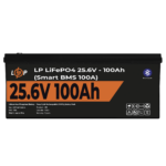 Акумулятор LP LiFePO4 24V (25,6V) - 100 Ah (2560Wh) (Smart BMS 100А) з BT пластик - Зображення 2