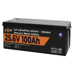 Акумулятор LP LiFePO4 24V (25,6V) - 100 Ah (2560Wh) (Smart BMS 100А) з BT пластик - Зображення 3