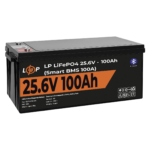 Акумулятор LP LiFePO4 24V (25,6V) - 100 Ah (2560Wh) (Smart BMS 100А) з BT пластик - Зображення 4