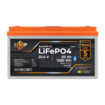 Акумулятор LP LiFePO4 25,6V - 50 Ah (1280Wh) (BMS 80A/50А) пластик LCD Smart BT